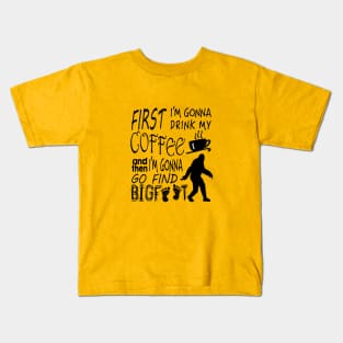 Coffee and Bigfoot Kids T-Shirt